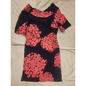 Trina Turk Dress Blue Pink Floral Short Sleeve Mini Women 4